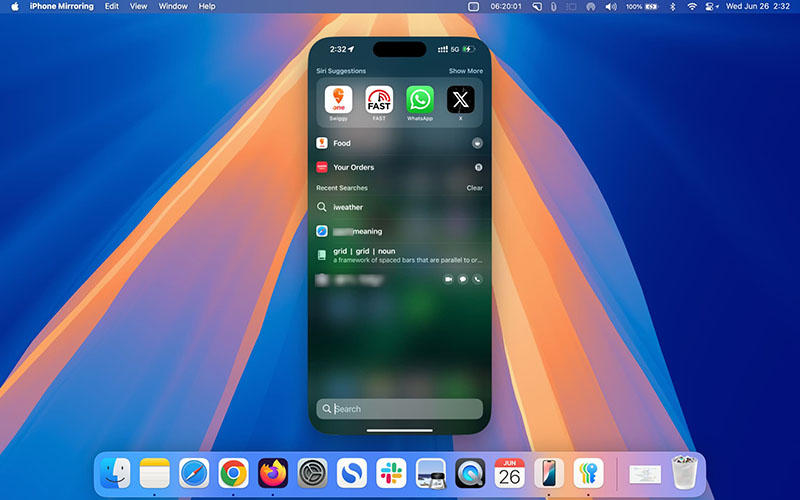 باز کردن Spotlight Search
