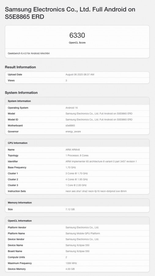 بنچمارک گلکسی A57