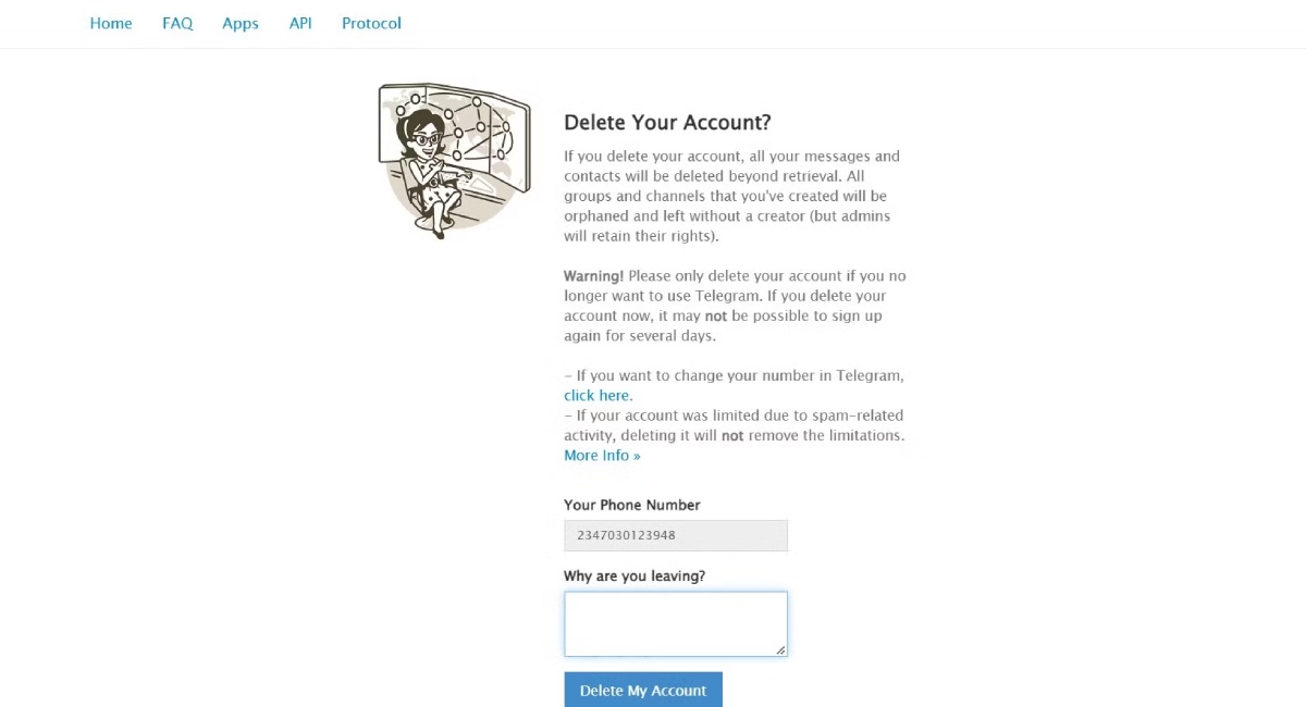 نحوه حذف حساب کاربری تلگرام