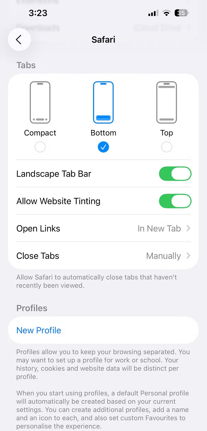 حالت جدید سافاری