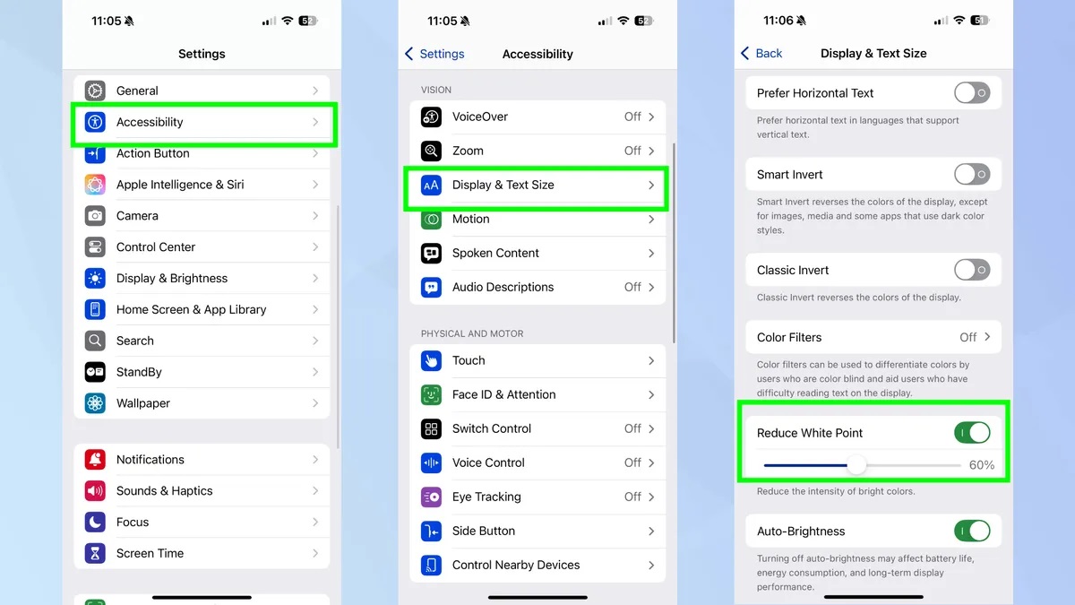 کاهش روشنایی نمایشگر