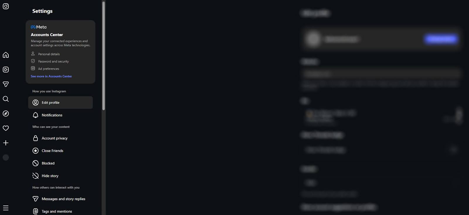 تنظیمات اینستاگرام