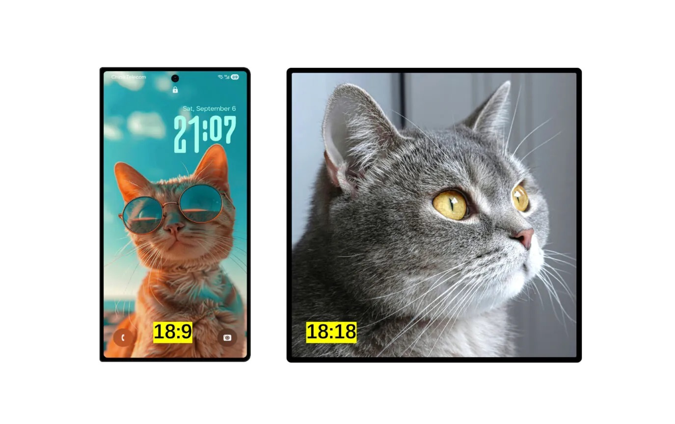 نسبت تصویر تاشدنی سامسونگ