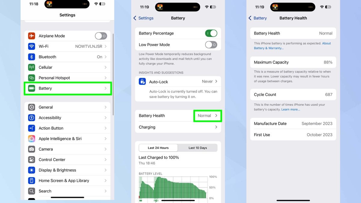 قابلیت سلامت باتری
