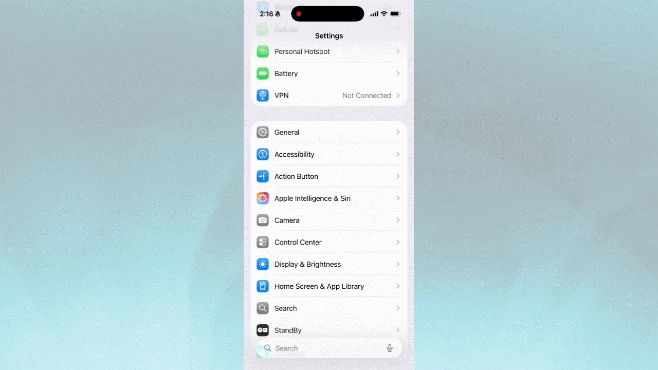سوایپ دوربین