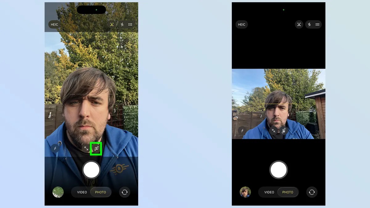 تغییر حالت عکس برداری سلفی