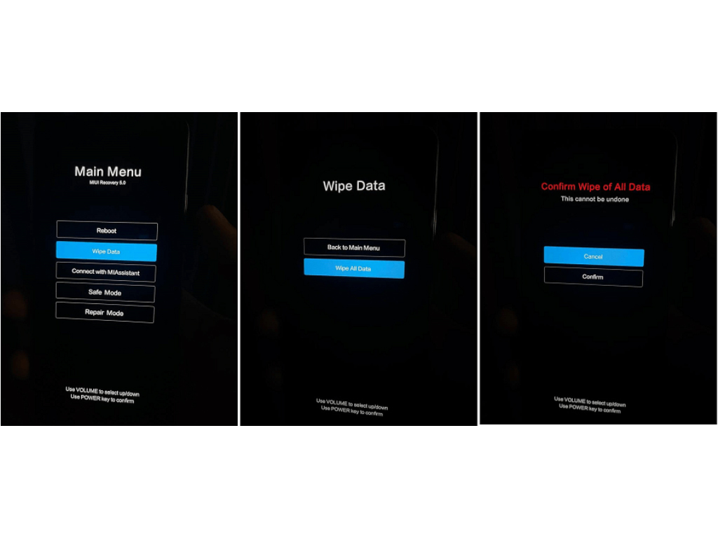 منوی ریکاوری شیائومی