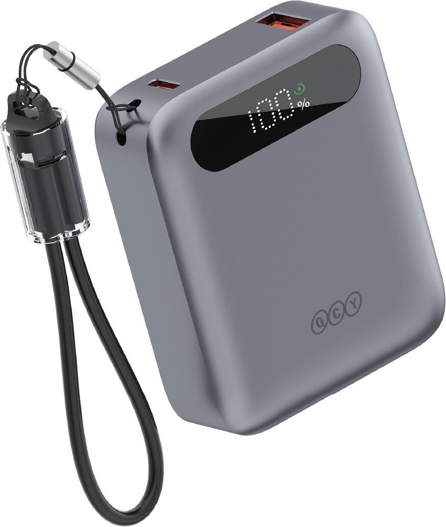 تصویر پاوربانک کیو سی وای مدل PB10D ظرفیت 10000 میلی‌آمپر