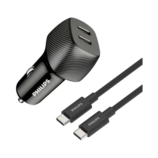 تصویر شارژر فندکی 60 وات فیلیپس مدل DLP5522CC
