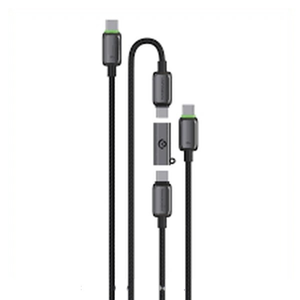 ست کابل شارژ 1 و 2 متری کنفی USB-C به USB-C پاورولوژی مدل PCAB37